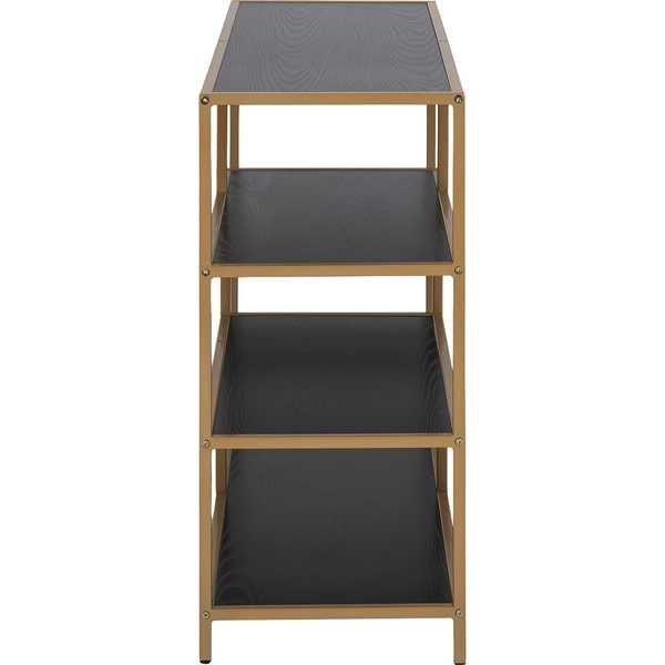 mutoni Libreria multipla Bronx 3 ripiani melaminico frassino color nero oro 114x35x78cm  