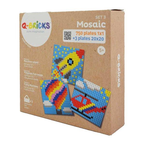 Image of 3 er Mosaik-Set: Fliegende Fahrzeuge – Rakete, Helikopter, Heissluftballon