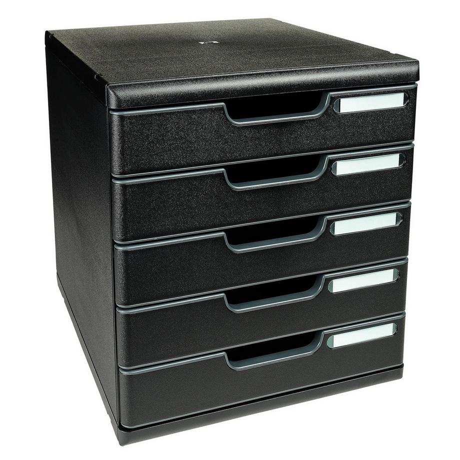 Exacompta Cassettiera Modulo Ecoblack 5 cassetti chiusi  