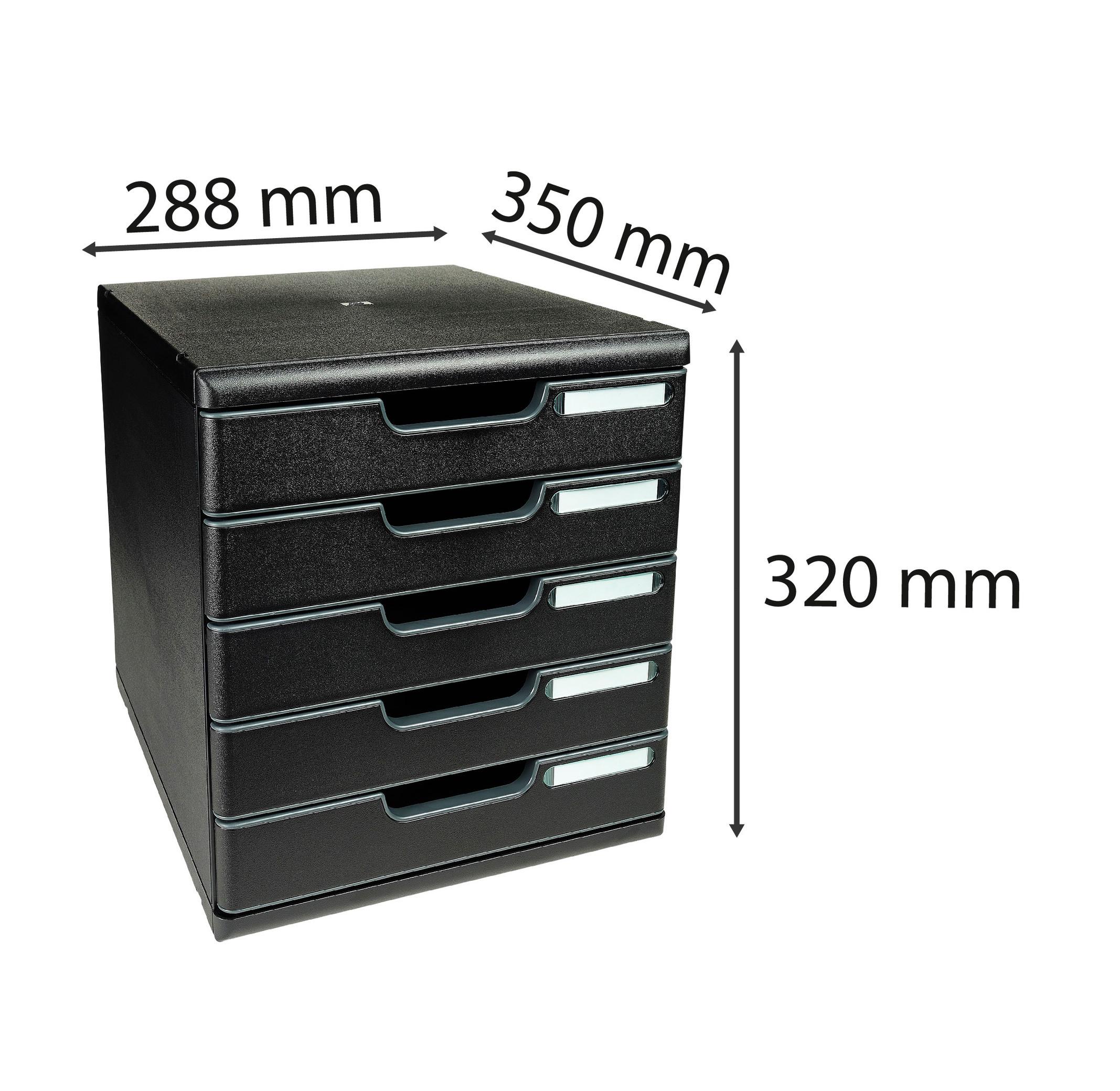 Exacompta Schubladenbox MODULO A4, 5 geschlossene Schubladen  