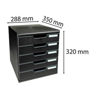 Exacompta Schubladenbox MODULO A4, 5 geschlossene Schubladen  