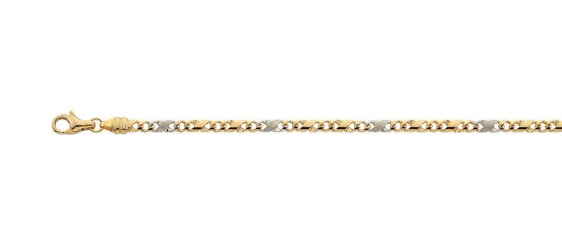 MUAU Schmuck  Collier 8er-Kette Bicolor Gelb-/Weissgold 750, 3.2mm, 45cm 