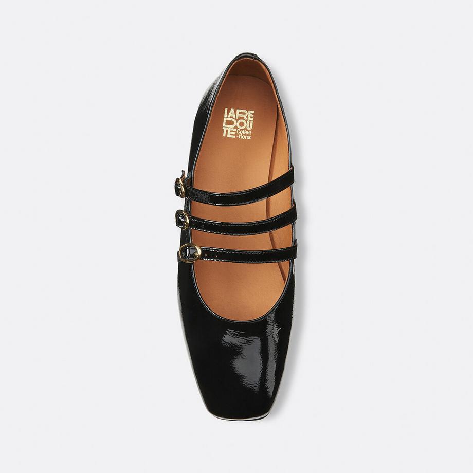 La Redoute Collections Ballerine Bebè in Pelle Verniciata Triple Cinghie  