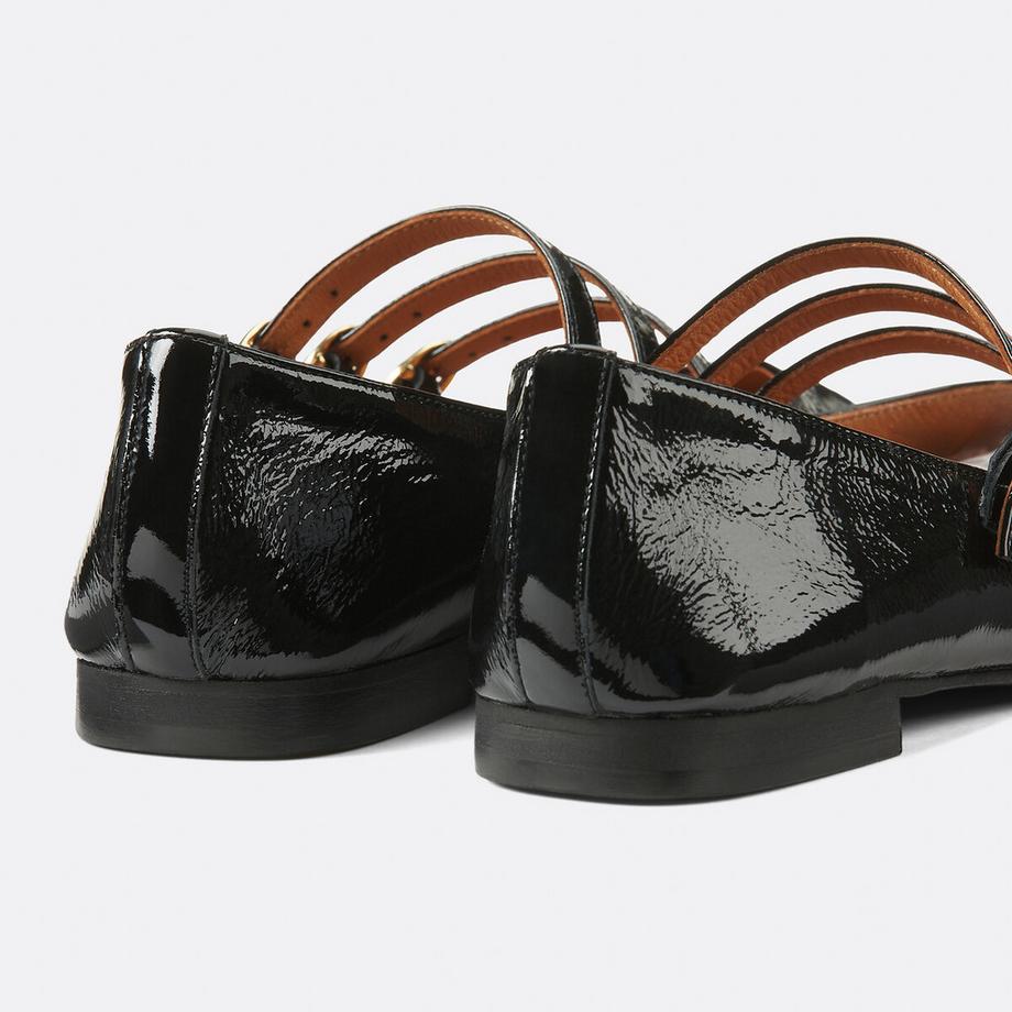 La Redoute Collections Ballerine Bebè in Pelle Verniciata Triple Cinghie  