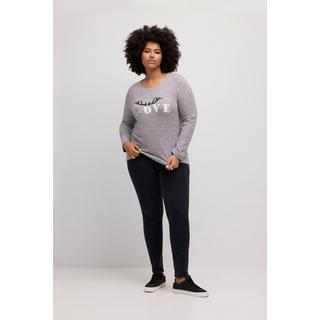 Ulla Popken  Sweat, motif LOVE, col rond, manches longues 