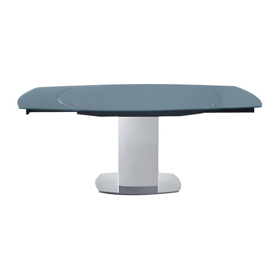 Vente-unique Tavolo da pranzo allungabile in in vetro temperato e metallo 6 a 8 posti Grigio TALICIA  