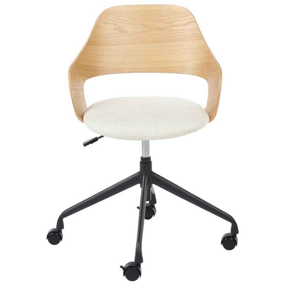 Beliani Sedia da scrivania en Lino sintetico Retrò NOVATO  