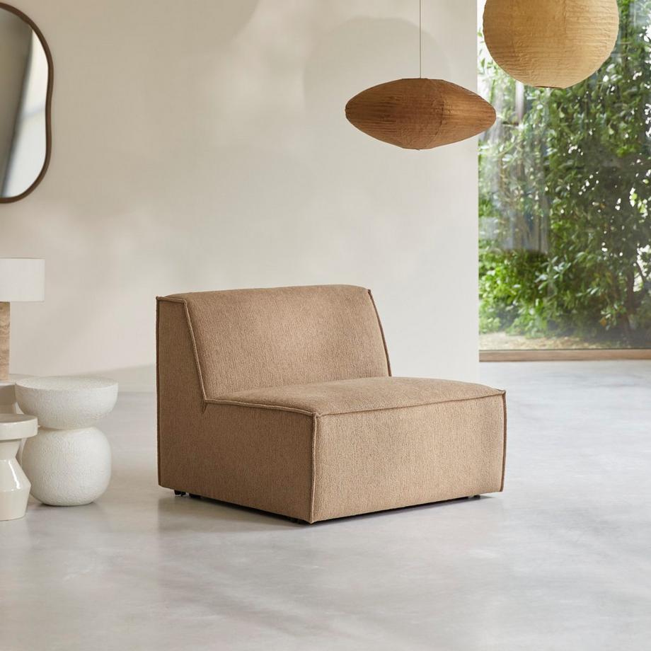 Tikamoon Chauffeuse modulable en tissu camel Dario  