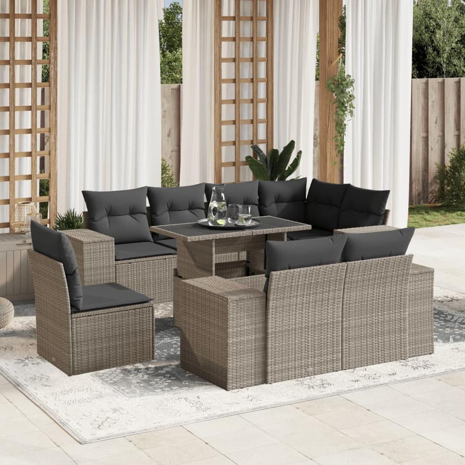 VidaXL set divano da giardino Polirattan  