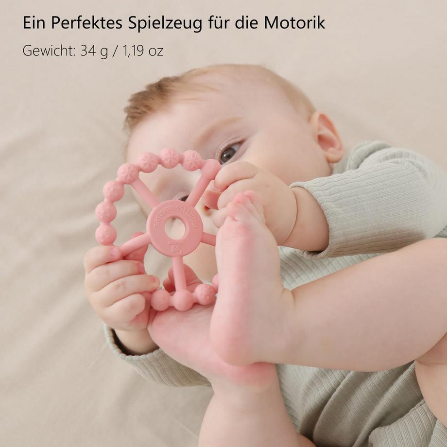 Activity-board  Beißring Baby, 3er-Pack Beißring Baby Spielzeug Kühlung, Silikon Greifring 