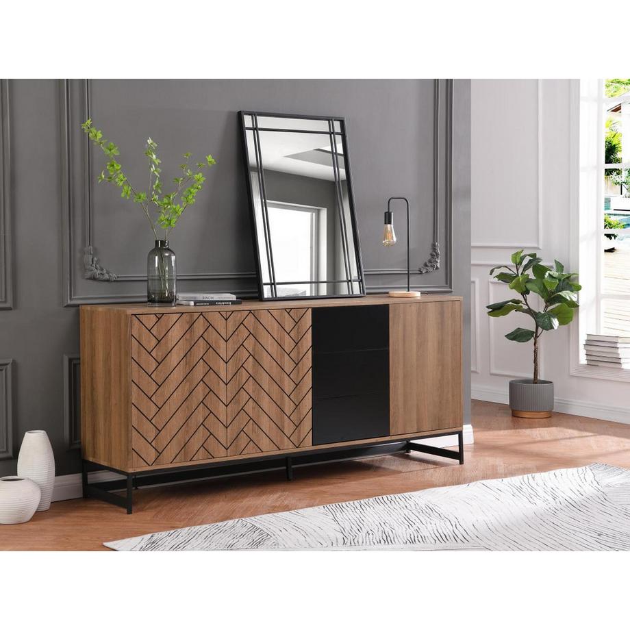 Vente-unique Miroir industriel en métal - L.60 x H.86,5 cm - Noir - HISAE  