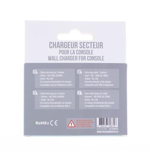 Freaks And Geeks  Chargeur secteur Freaks And Geeks pour Console  Switch et Switch Lite 