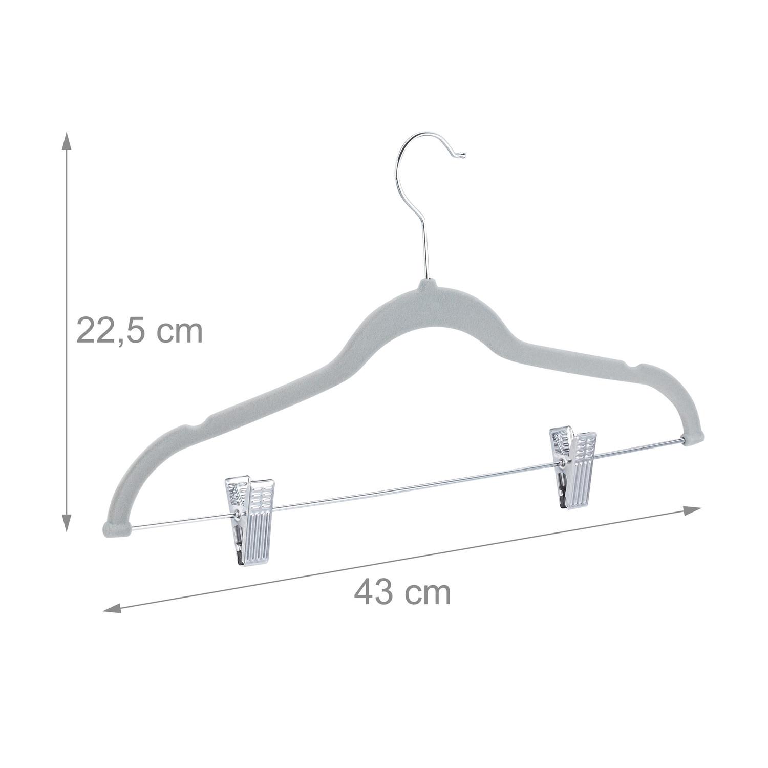 B2X Samt-Kleiderbügel mit Clips, 12er-Set  