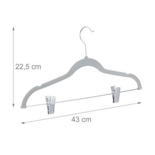 B2X Samt-Kleiderbügel mit Clips, 12er-Set  