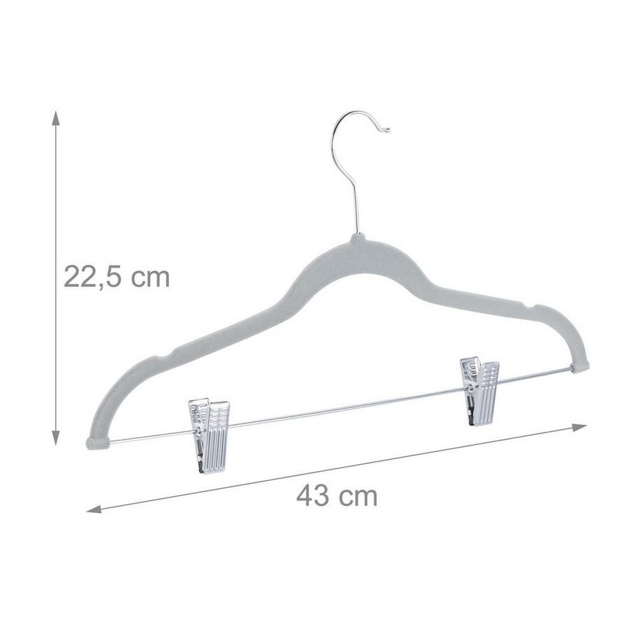 B2X Appendiabiti in velluto con clip, set da 12  