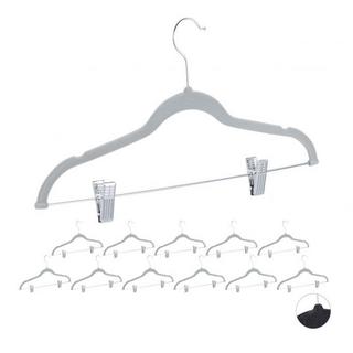 B2X Samt-Kleiderbügel mit Clips, 12er-Set  