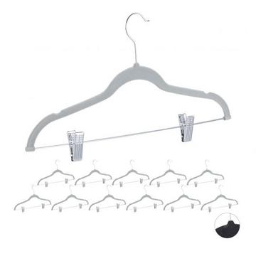 Samt-Kleiderbügel mit Clips, 12er-Set