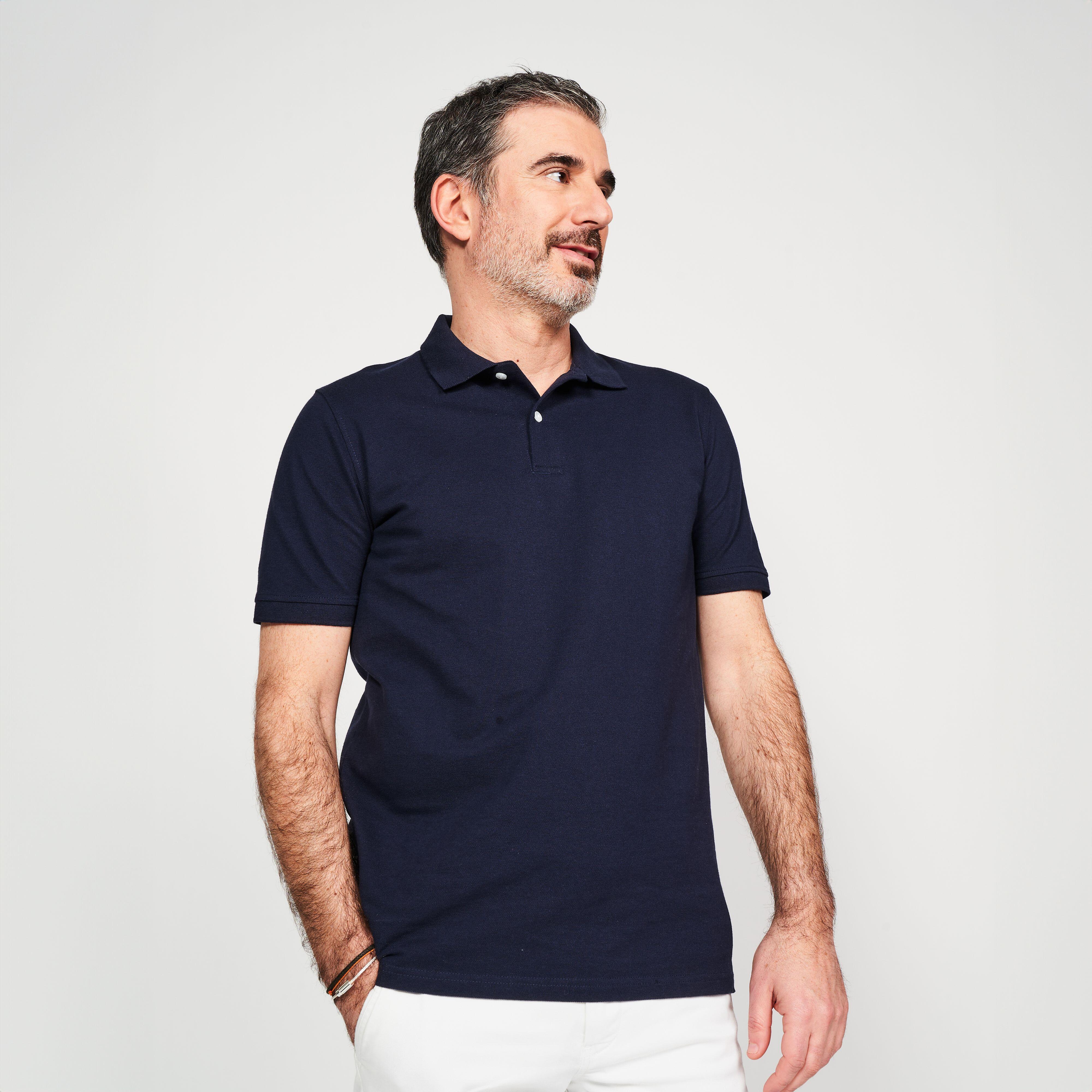 Image of Poloshirt Kurzarm - Mw500 M Herren Blau Bedruckt 4XL