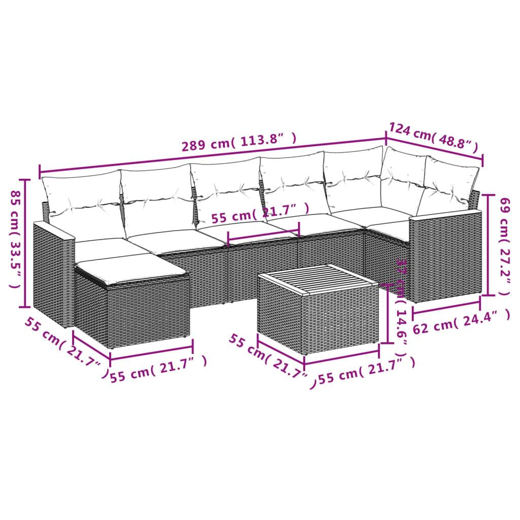 VidaXL set divano da giardino Polirattan  