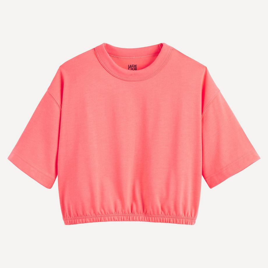 La Redoute Collections  T-Shirt mit Gummizug und Rundhalsausschnitt aus schwerem Jersey 