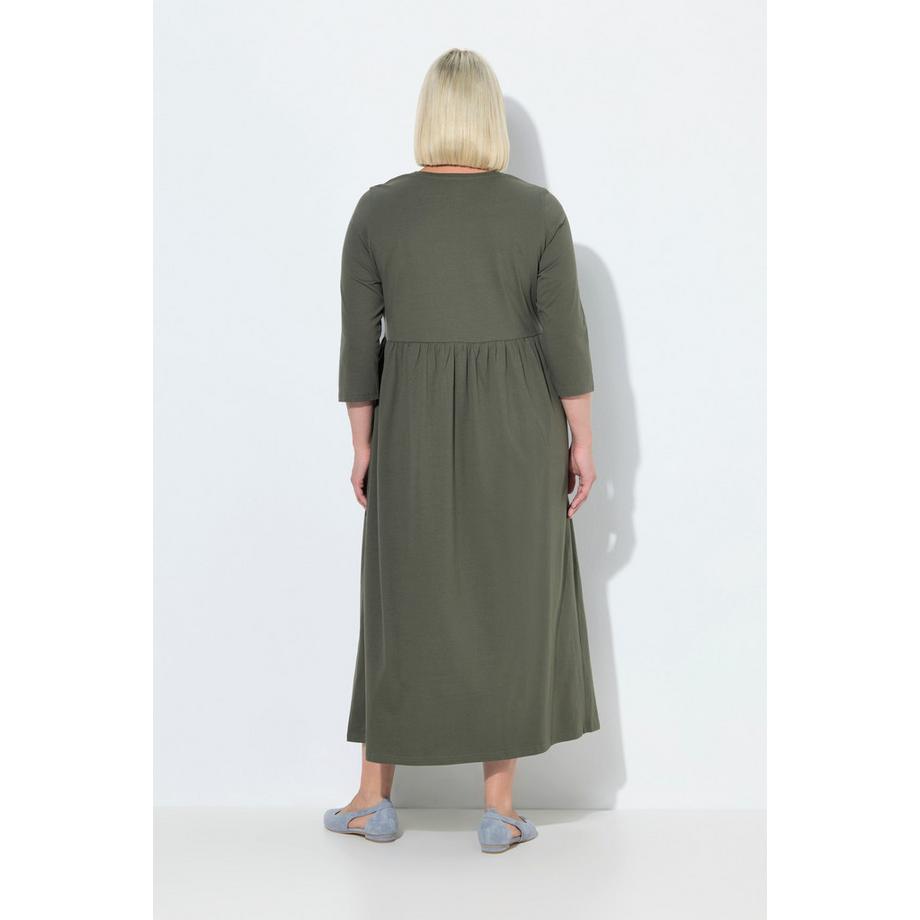 Ulla Popken Robe en jersey Couture empire Col V Manches 3/4 Poches  