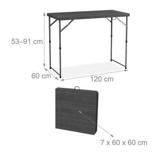 B2X Table de jardin pliante, réglable en hauteur  