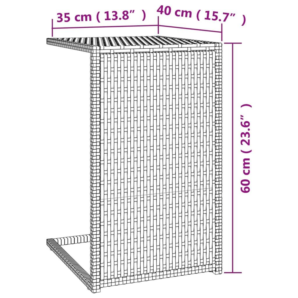 VidaXL Table en c rotin synthétique  