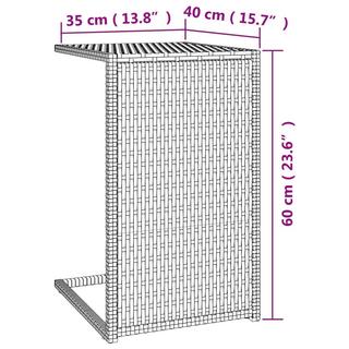 VidaXL Table en c rotin synthétique  