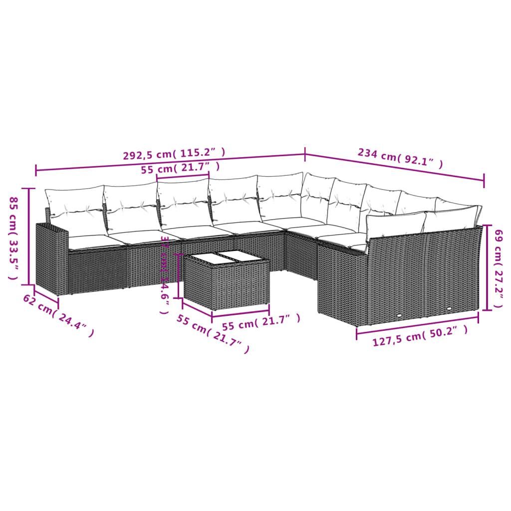 VidaXL Ensemble de canapés de jardin rotin synthétique  