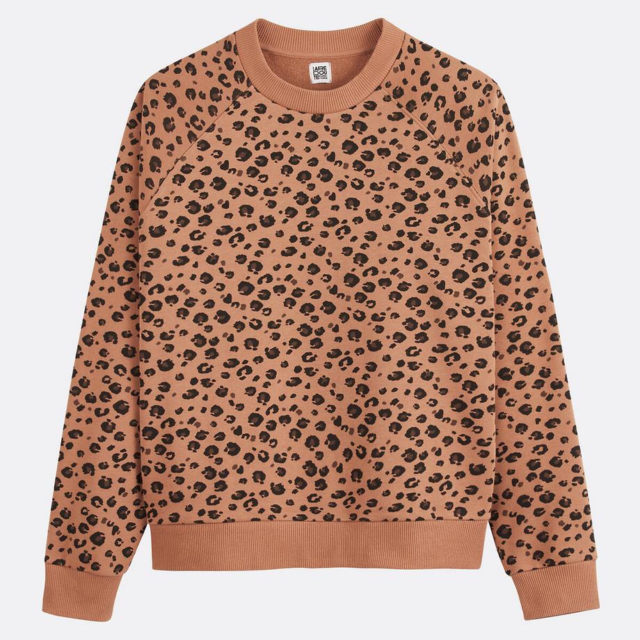 La Redoute Collections Weites Leopardenmuster Rundhals Sweatshirt  