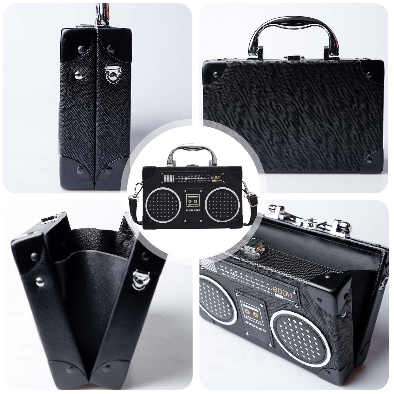 Only-bags.store Vintage Radio geformte Umhängetasche  