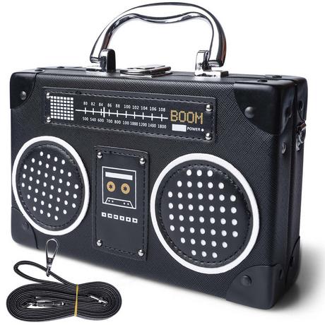 Only-bags.store Vintage Radio geformte Umhängetasche  
