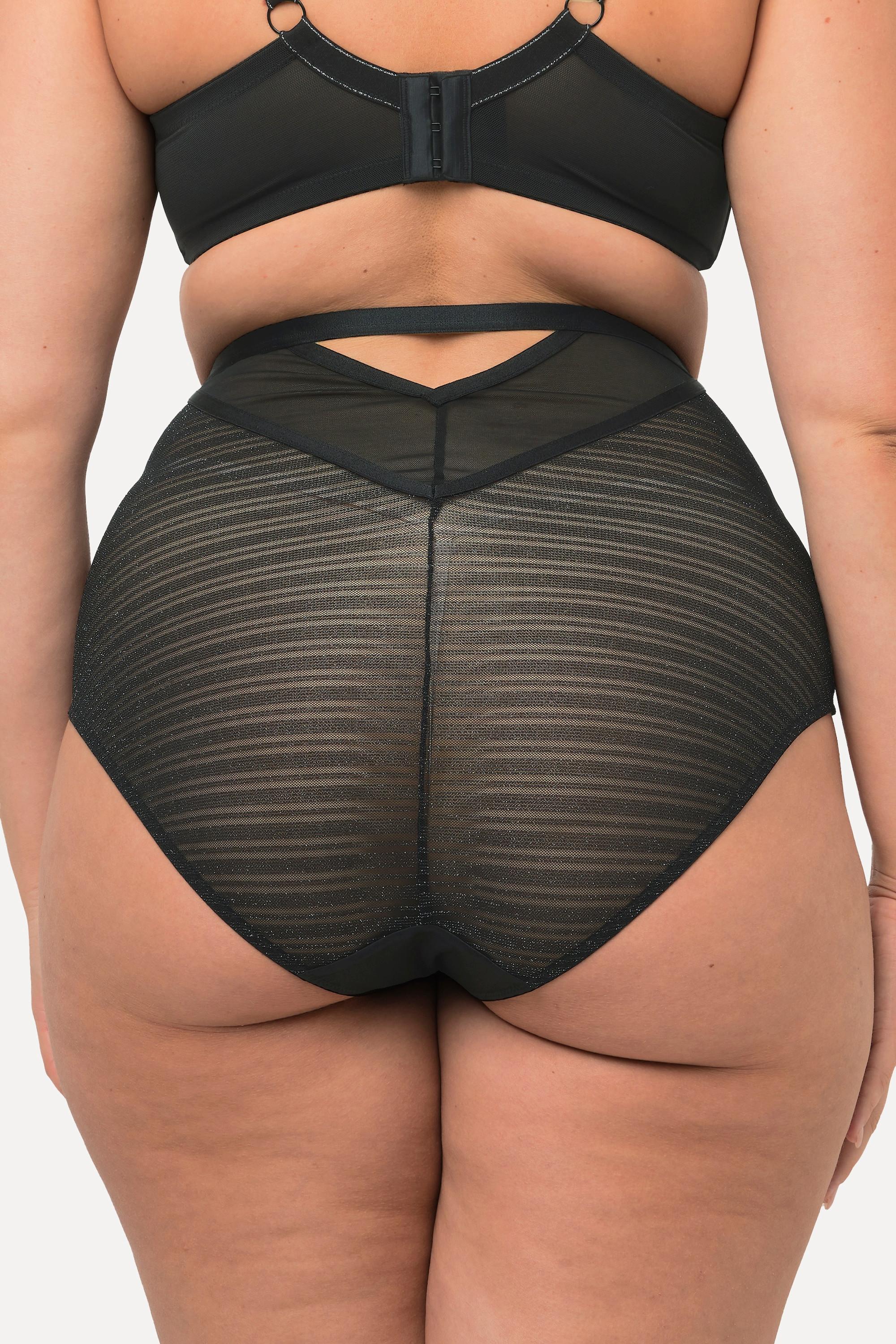 Ulla Popken Culotte Maxi Dentelle Argentée Microfibres  