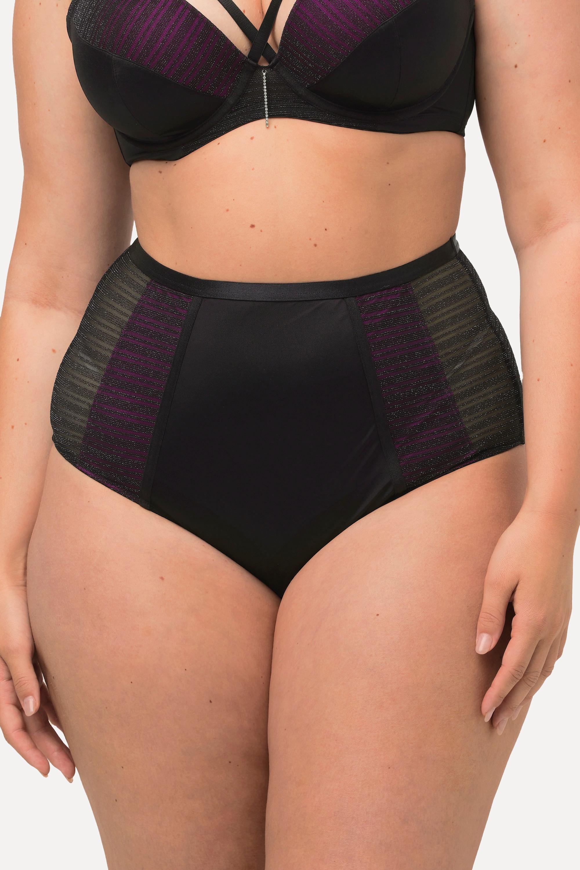 Ulla Popken Culotte Maxi Dentelle Argentée Microfibres  