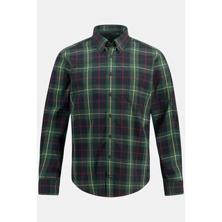 JP1880  Camicia a quadri dalla vestibilità moderna con maniche lunghe e colletto button-down 