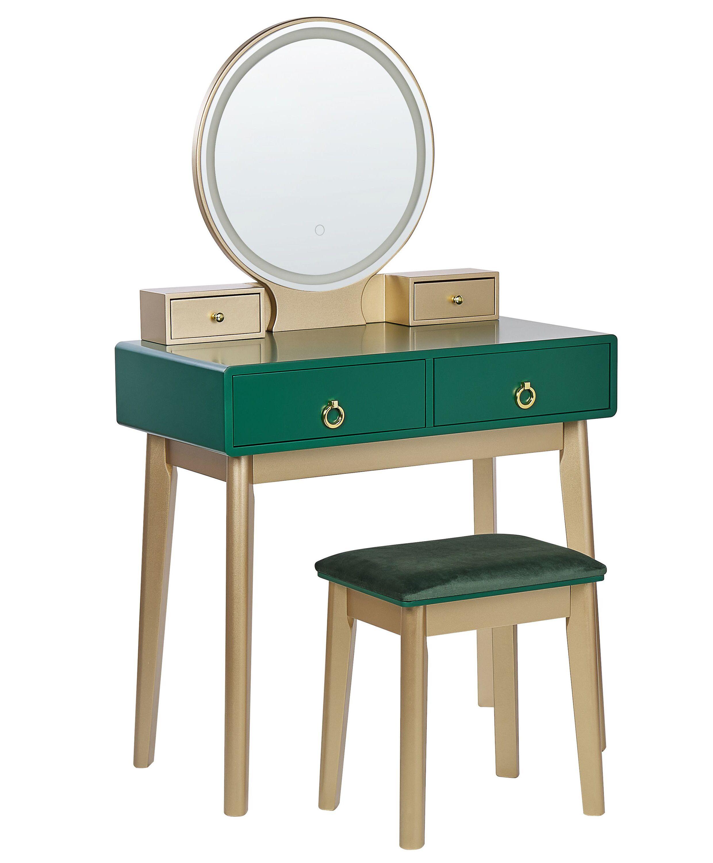 Image of Schminktisch Aus Mdf-platte Glamourös Fedry Unisex Ozeangrün ONE SIZE
