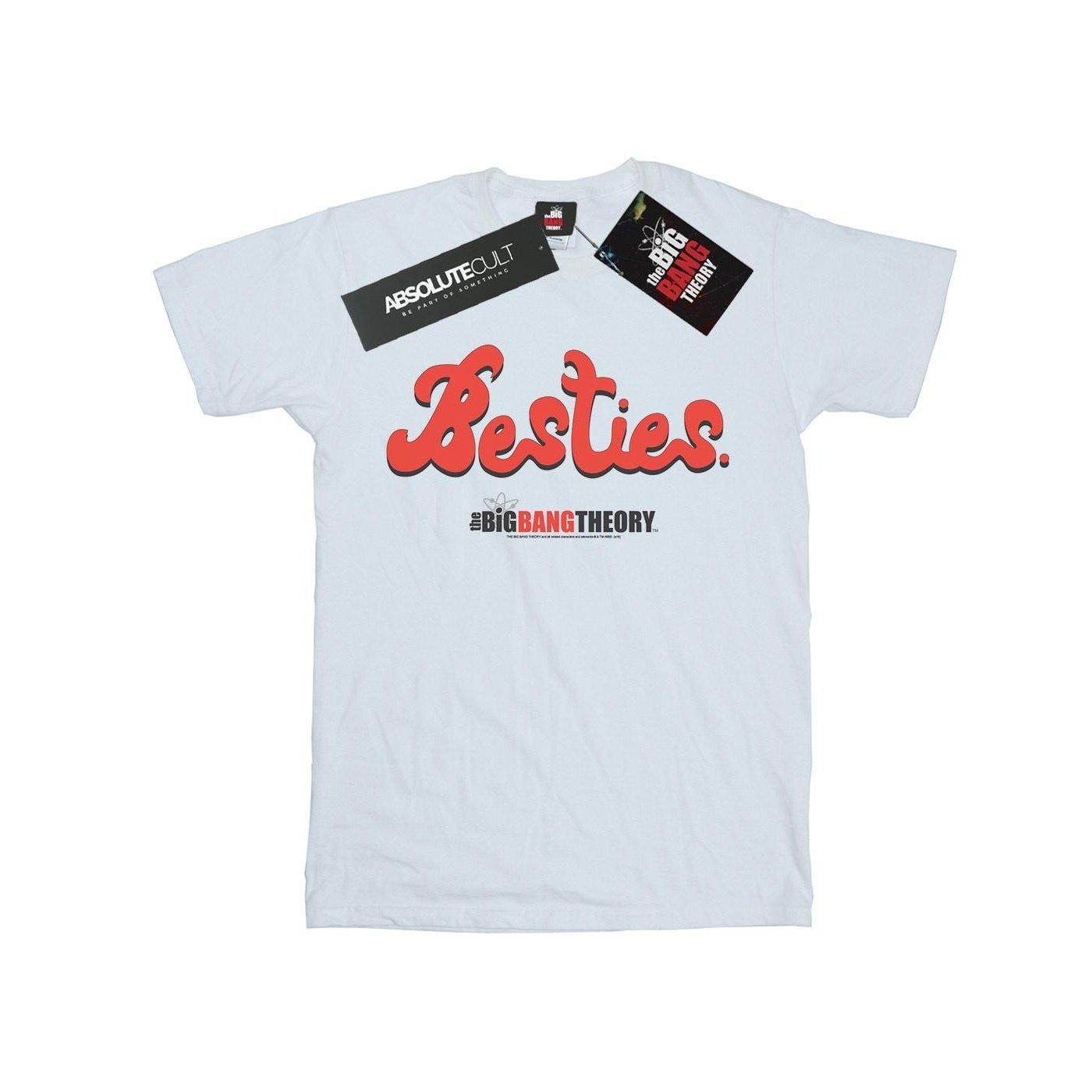 Image of Besties Text Tshirt Damen Weiss 3XL