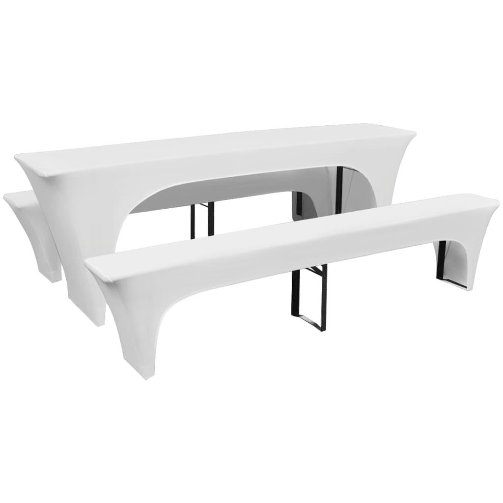 VidaXL Housses de table et bancs extensibles 3 pcs tissu  