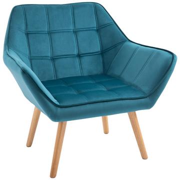Fauteuil À Oreilles Simple Fauteuil De Relaxation, Velours, Pieds Surélevés, Polyester Aspect Velours, Scandinave, Vert, 64X62X72,5Cm