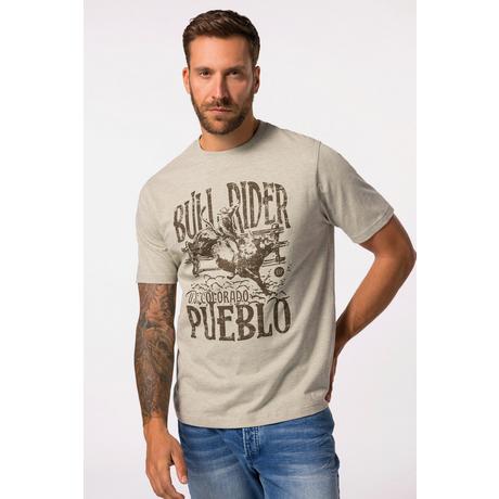 JP1880  T-shirt con mezze maniche e stampa sul petto, fino alla tg. 8XL 