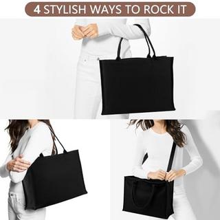 Only-bags.store  Canvas Tote Bag, große Handtasche Shopper Bag Travel Tote Work Bag mit Schulterriemen und Reißverschluss 