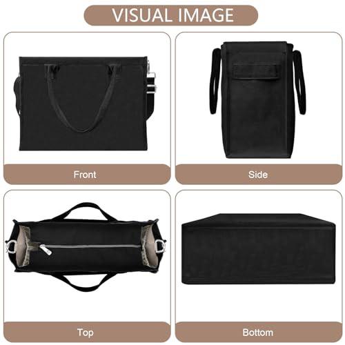 Only-bags.store Canvas Tote Bag grosse Handtasche Shopper Bag Travel Work Bag mit Schulterriemen und Reissverschluss  