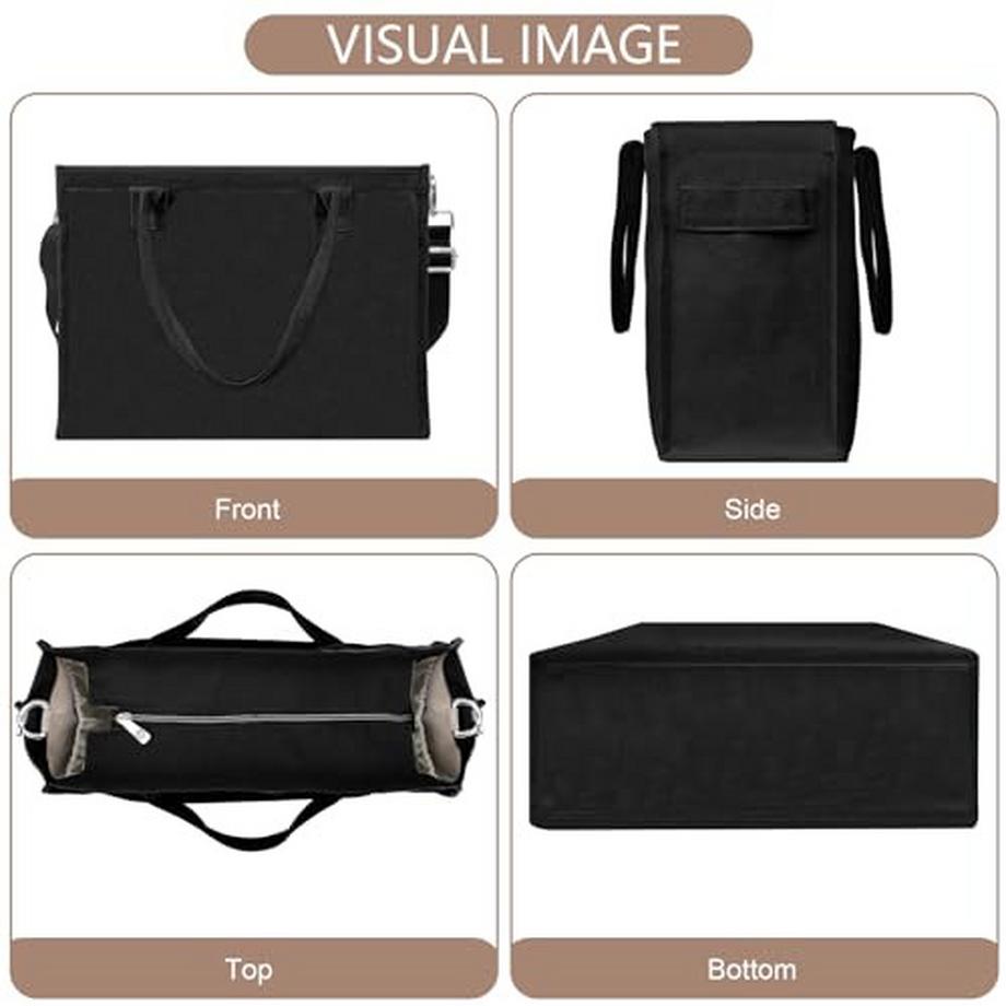 Only-bags.store Canvas Tote Bag grosse Handtasche Shopper Bag Travel Work Bag mit Schulterriemen und Reissverschluss  