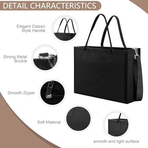 Only-bags.store Canvas Tote Bag grosse Handtasche Shopper Bag Travel Work Bag mit Schulterriemen und Reissverschluss  