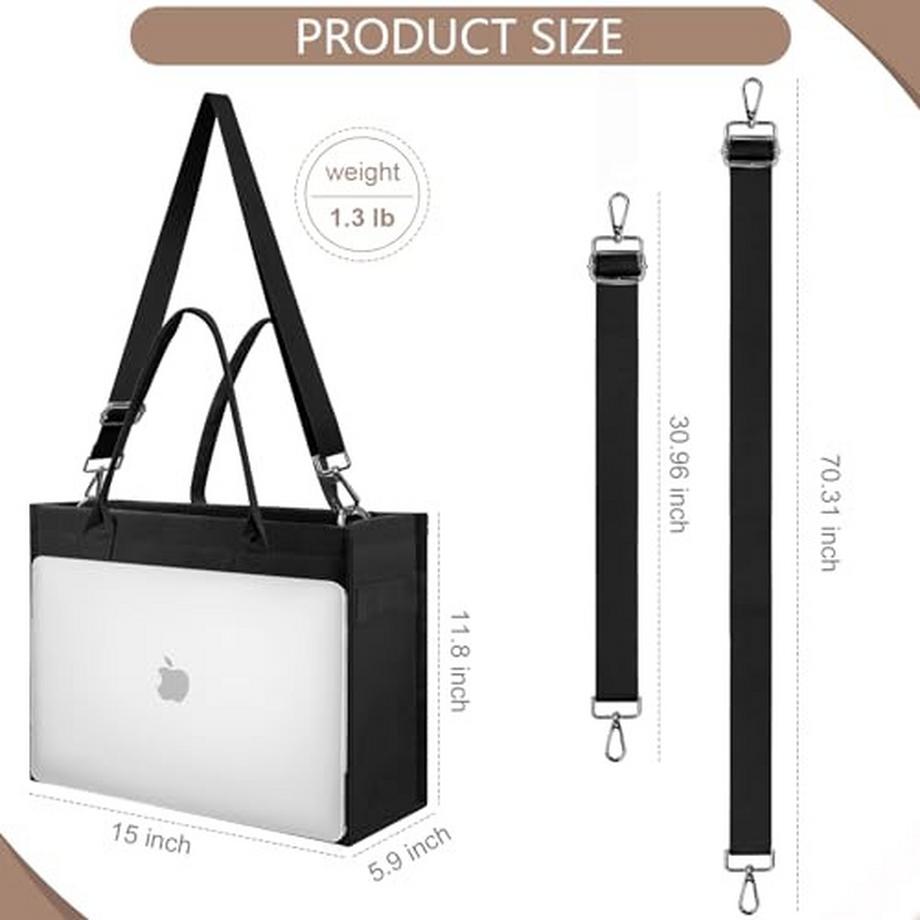 Only-bags.store Canvas Tote Bag grosse Handtasche Shopper Bag Travel Work Bag mit Schulterriemen und Reissverschluss  