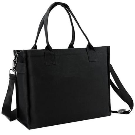 Only-bags.store Canvas Tote Bag grosse Handtasche Shopper Bag Travel Work Bag mit Schulterriemen und Reissverschluss  