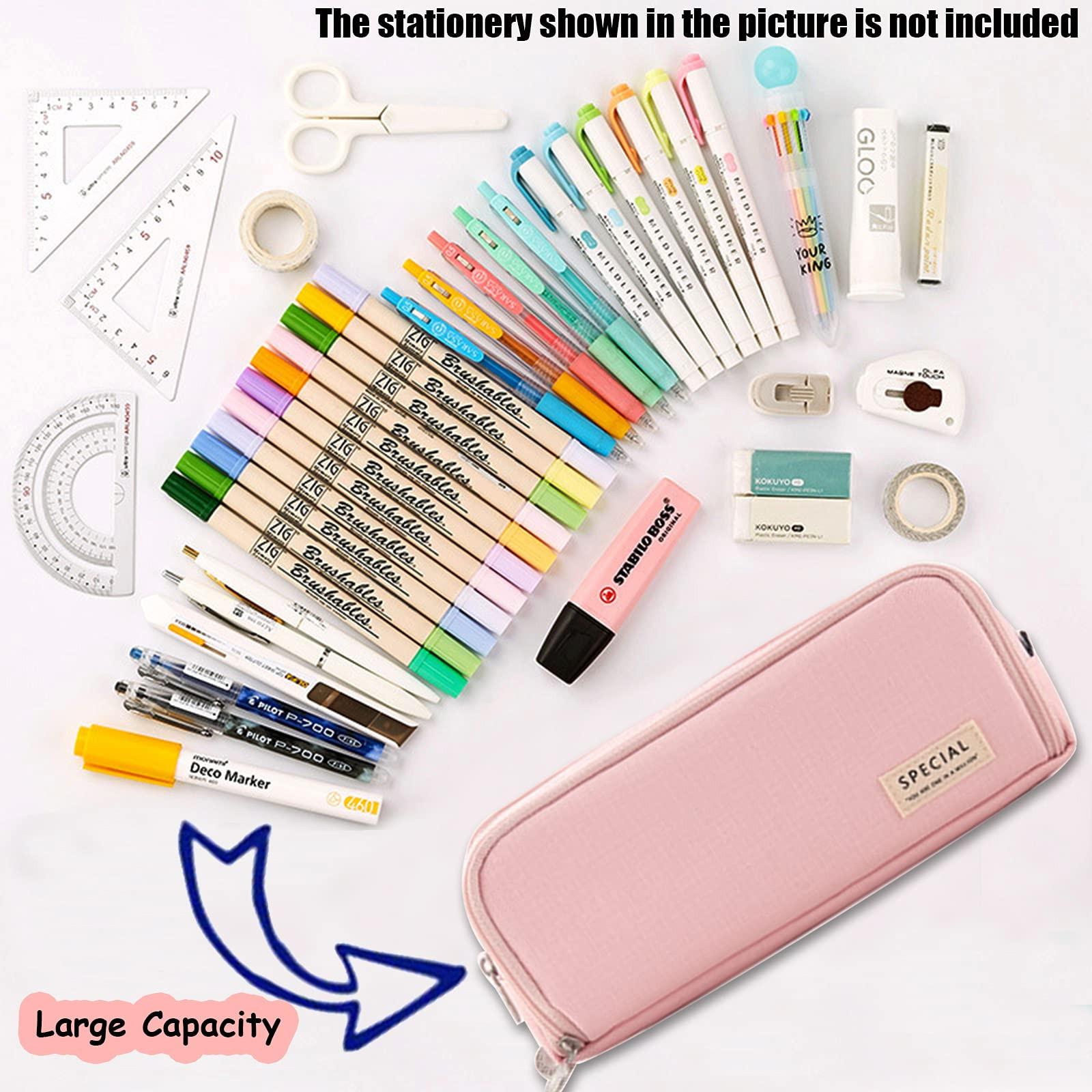 Only-bags.store Trousse à crayons Trousse à crayons pour adolescents 3 compartiments, Trousse à crayons de grande capacité pour l'école et le bureau  