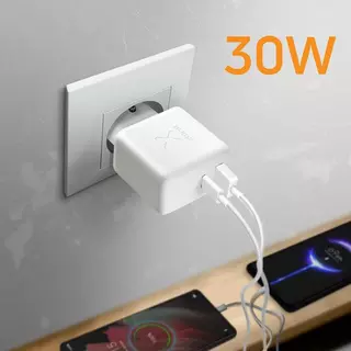 Chargeur Secteur GaN 30W, USB-C Power Delivery avec Garantie à Vie