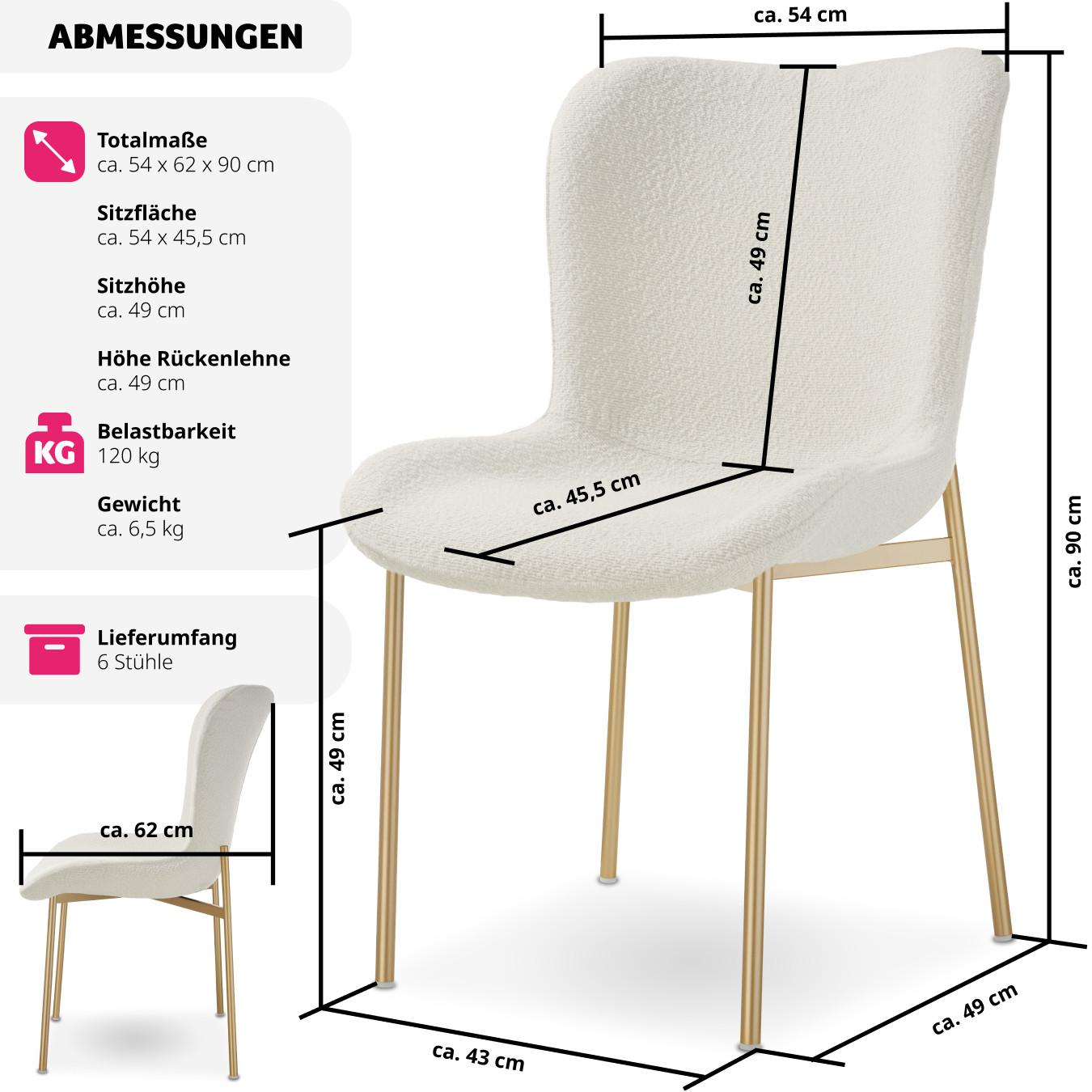 Tectake Polsterstuhl Tessa  