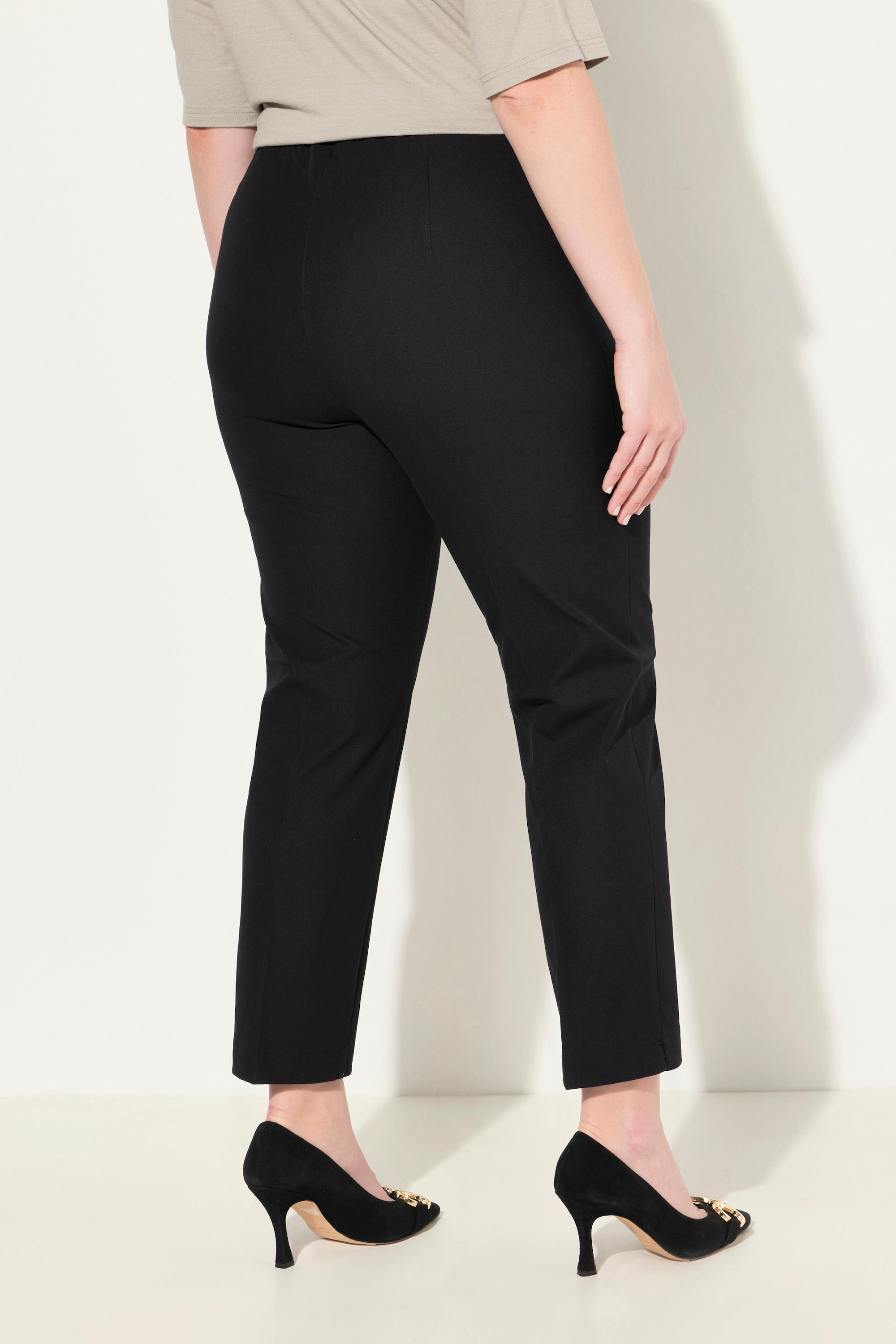 Ulla Popken  Pantalon 7/8, passepoil, taille élastique, jambe slim 